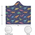 thumbnail image 3 of Wearable Blanket,Colorful Cartoon Dinosaurs Plants Pattern Hooded Wearable Flannel Blanket for Adults & Teens,Winter Poncho Shawl Wrap Cape Cozy Anti-Pill,50"x60", 3 of 5