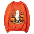 thumbnail image 4 of Xysaqa Womens Christmas Cute Ghost Sweatshirt Crew Neck Christmas Pumpkin Graphic Print Sweater Funny Long Sleeve Pullover Tops Fall Clothes XS-XL On Clearance, 4 of 5