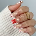thumbnail image 6 of Short Glossy White Heart Presses On Nails 24Pcs Valentines French Design With Bows Accents, 6 of 8