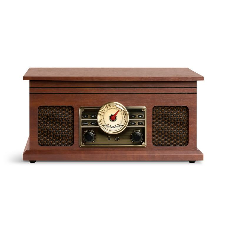  Victrola Retro Wood Bluetooth Radio with Built-in Speakers,  Elegant & Vintage Design, Rotary AM/FM Tuning Dial, Wireless Streaming,  Walnut : Electronics