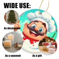 thumbnail image 3 of Funny Christmas Ornament,Cartoon Chef,Xmas Round Ceramic Pendant, 3 of 6