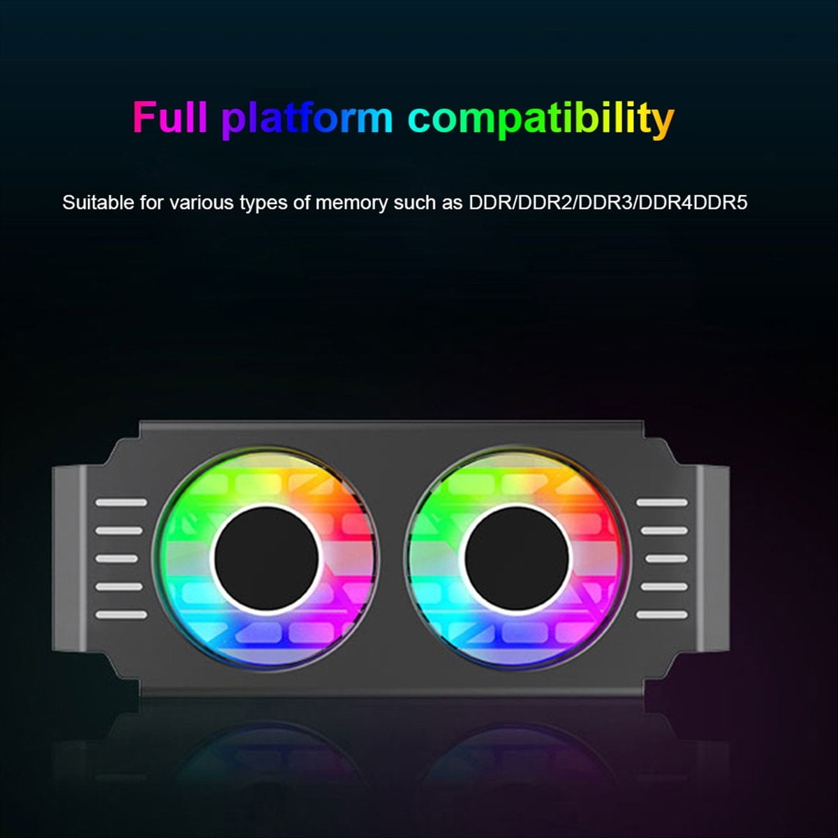 PC Case RAM Memory Module ARGB Cooler DDR3 to DDR5 5V 3Pin PWM 4Pin Light Sync 120mm Dual Fans Cooling Radiator Black