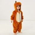 thumbnail image 3 of Tiijoy Baby Dinosaur Jumpsuit Flannel Warm Hooded Onesie Union Suit Pajama, Sizes 18-24M, 3 of 8