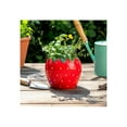 thumbnail image 2 of Strawberry-Shaped Flower Pot for Home Decor - Decorative Ceramic Planter for Outdoor, Indoor Plants, and Garden Display - Stoneware Planter for Patio, Entryway, Shelf, and Balcony - 6", Red & Green, 2 of 10