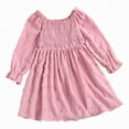 thumbnail image 4 of HCNTES Girls Casual Dresses Adorable Lavender Swiss Dot Long Sleeve Swing Dress for Daily Wear, 4 of 7