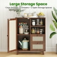 thumbnail image 7 of Farini Sideboard Buffet Cabinet, Accent Cabinet with Drawers and Adjustable Shelf for Kitchen, Living Room, Entryway, Walnut, 7 of 7