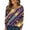 Dark Purple #039, variant on Womens Mardi Gras Shirts Feathers Print Sequins Crew Neck Tunic Tops Carnival Long Sleeve Gold Tops Yellow L