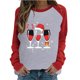 thumbnail image 1 of Tops de mujer Camisas Blusas Elegante Casual Camisas de manga larga Cuello redondo Raglan Color a juego Navidad Copa de vino Estampado de camiseta Top Cuello redondo Top / Camisa Odeerbi ODB-5, 1 of 7