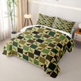 thumbnail image 3 of Erosebridal Rustic Duck Silhouette Quilt King for Boys Men, Olive Green Plaid Check King Coverlet Set, 3 Pieces, 3 of 7