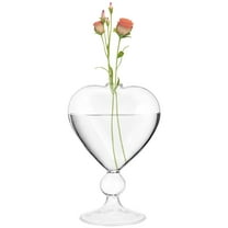 Amosfun Heart Glass Hydroponic Vase Transparent 1Pcs Garden Decor Accent