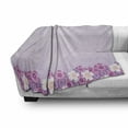 thumbnail image 3 of Mauve Soft Flannel Fleece Blanket, Feminine Floral Petals in Purple Tones Spring Season Blooms Beauty Fragrance Nature Artwork, Cozy Plush for Indoor and Outdoor Use, 50" x 70", Pink, by Ambesonne, 3 of 6