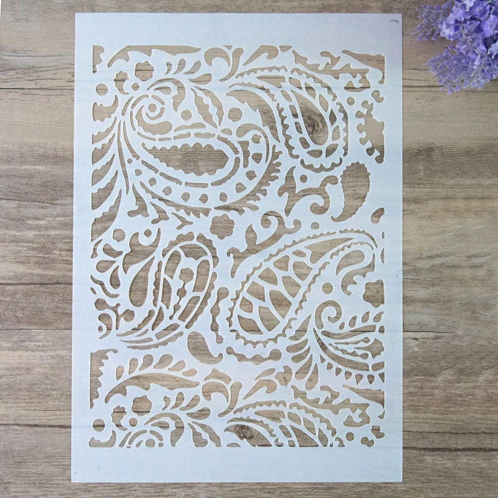 DIY Decorative Paisley Stencil Template for Painting on Walls Furniture
