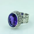 thumbnail image 4 of Navya Craft Natural Amethyst Oval Sterling Silver Handmade Statement Cocktail Women Ring Size 12.5, 4 of 9