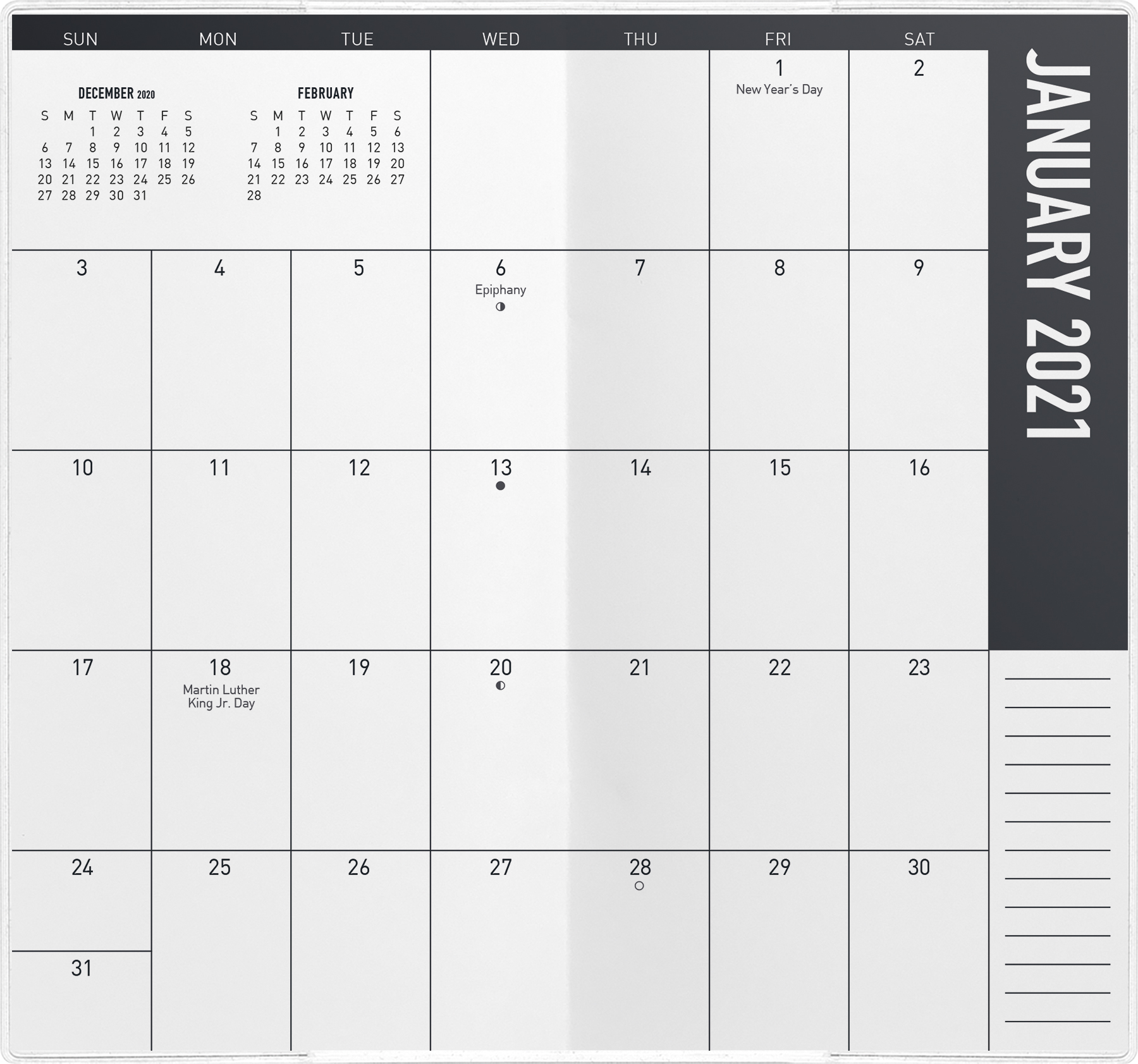 2021 Classic Black Pocket Planner