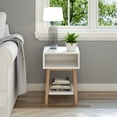 thumbnail image 2 of Plank+Beam Mid - Century Modern Nightstand with Cubby Shelf, Solid Wood Bedside Table for Bedroom, 2 of 6
