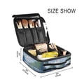thumbnail image 3 of FORMRS Travel Makeup Bag Large Capacity Train Case Cosmetic Organizer with Adjustable Dividers, Blue Sky and River, 3 of 8