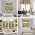 thumbnail image 6 of Gnomes Plaid Kitchen Curtains Sets for Windows 36 Inch Length, Yellow Sunflower Farmhouse Bee Black Check Rod Pocket Window Treatments Tier Curtains and Valances Set for Bedroom/Bathroom, 6 of 8