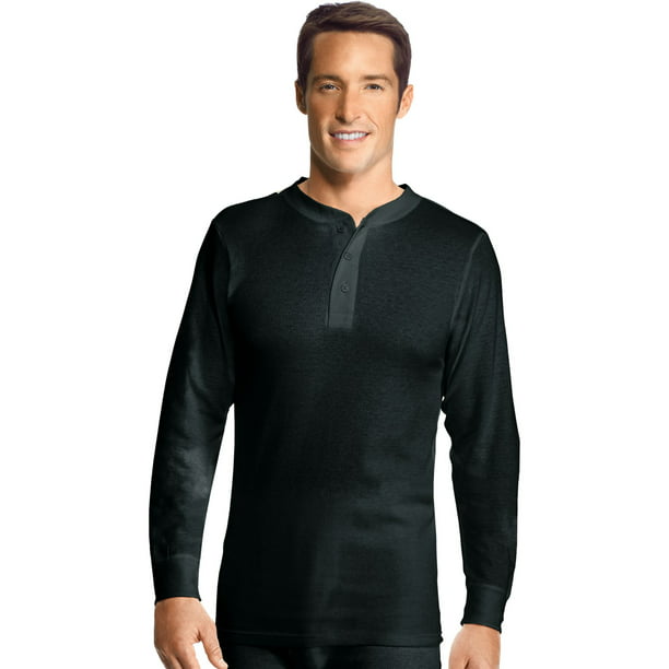 Hanes - Men's Thermal Henley Base Layer Shirt, Style 14510 - Walmart ...