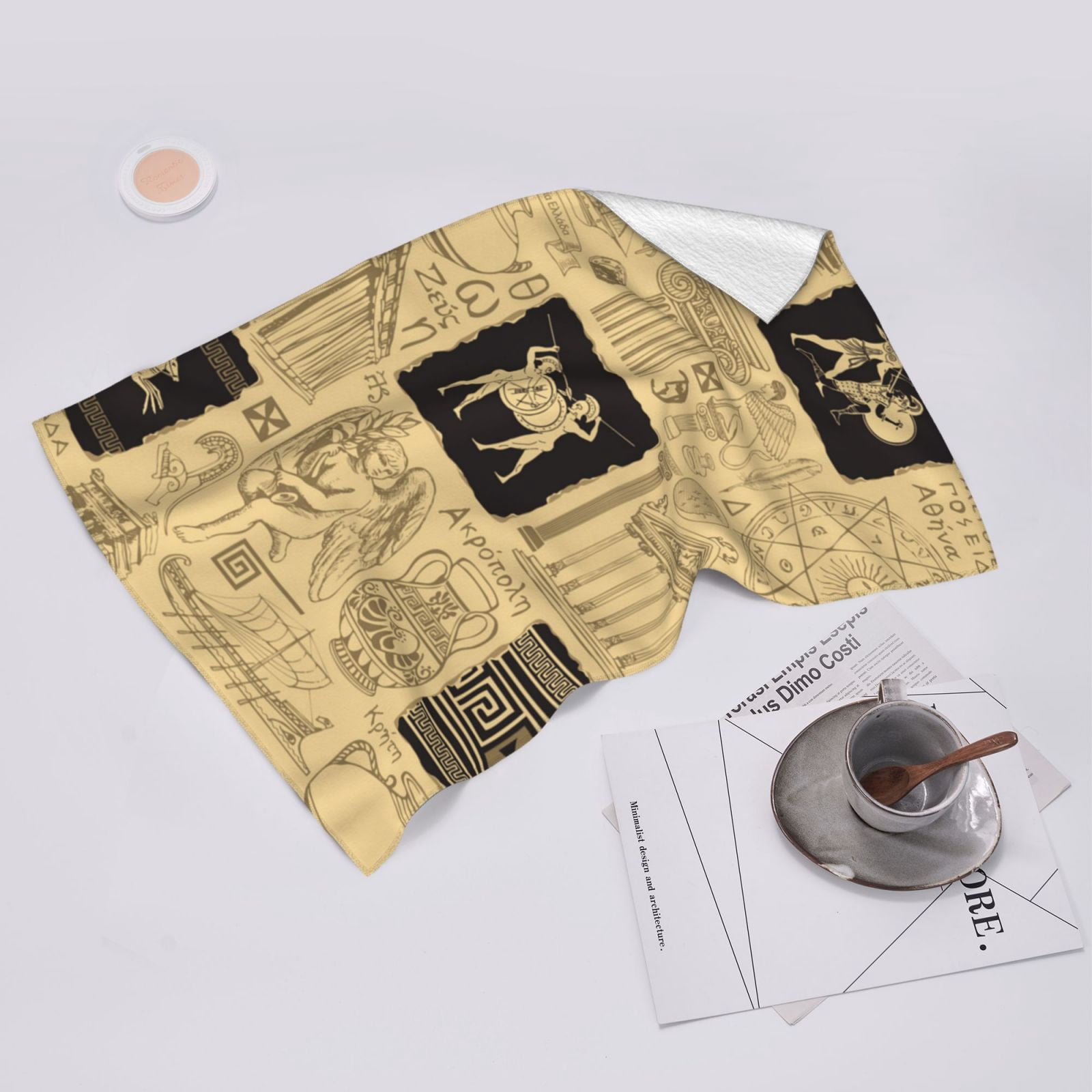 Ancient Greece Mythology Retro 27.5" x 16" Ultra Soft Hand Towel, Face Wash Cloth for Bathroom, Gym, Travel, Pool