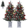 thumbnail image 6 of RONSHIN (A) 3FT 2PCs Snow Flocked Christmas Tree - Small Artificial Tree with Base & 78 Lights, 8 Lighting Modes, Hinged Xmas Tree, Christmas Decor, 6 of 6