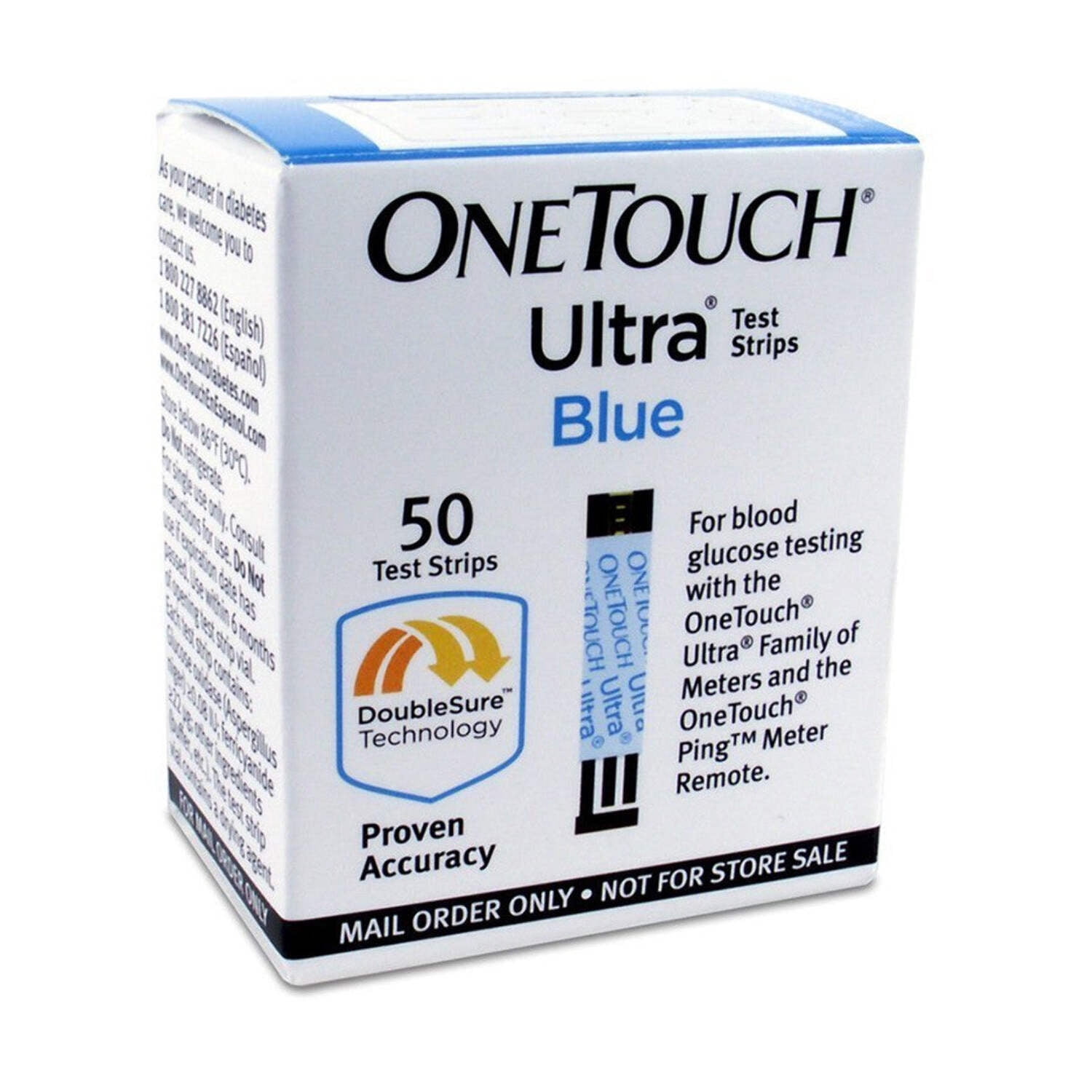 OneTouch Ultra Blue Blood Glucose Test Strips, 50 Ct