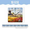thumbnail image 2 of 12 Inch Wall Clock Battery Operated Square Clock Decorative for Office, Kitchen, Outdoor, Living Room，Traditional Dutch Tulips Lovely, 2 of 4