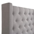 thumbnail image 6 of CorLiving Fairfield Fabric Tufted Wingback King Bed with Slats in Gray, 6 of 10