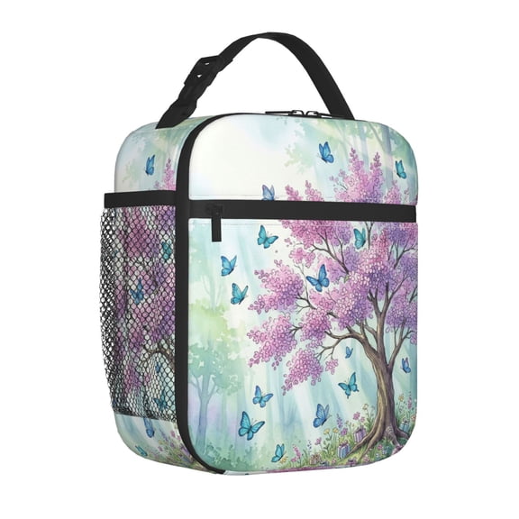 Tree Of Life Lunch Bag Insulated Reusable Cooler Tote Thermal Leakproof Meal Prep Bag Work Office Commute Travel Picnic Portable Side Mesh Pocket Zipper