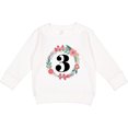 thumbnail image 2 of Inktastic 3rd Birthday Floral Wreath 3 Year Old Girl Toddler Sweatshirt, 2 of 4