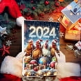 thumbnail image 6 of 2D Christmas Home Set with Four Festive Chickens Wearing Santa Hats 2024 Holiday Ornaments for Your Tree and Seasonal Celebration, 6 of 7