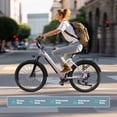 thumbnail image 2 of Actbest 26" Electric Bike for Woman, Peak 1200W, 500Wh Removable Battery, 3 Riding Modes, 48V 10.4Ah, Front Suspension, 7-Speed, Cruise Ebike for Adults, Electric Bicycles, 2 of 5