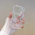 thumbnail image 3 of Funda transparente con purpurina y cristal de mariposa 3D para iPhone, 15, 14 Plus, 13, 12, 11, 16 Pro Max, XR, XS Max, estrella brillante, perla, onda, 3 of 5
