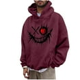 thumbnail image 2 of Aobny Mens Sweatshirts Hoodies Graphic Lightweight Red Sweatshirt Anime Hooded Pullover Mens Casual Shirts,XL, 2 of 5