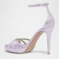 thumbnail image 3 of FSJ Women Open Toe Rhinestone Strappy Sandals Ankle Strap Stiletto High Heels Sparkly Night Evening Platform Shoes Size 12 Purple, 3 of 4
