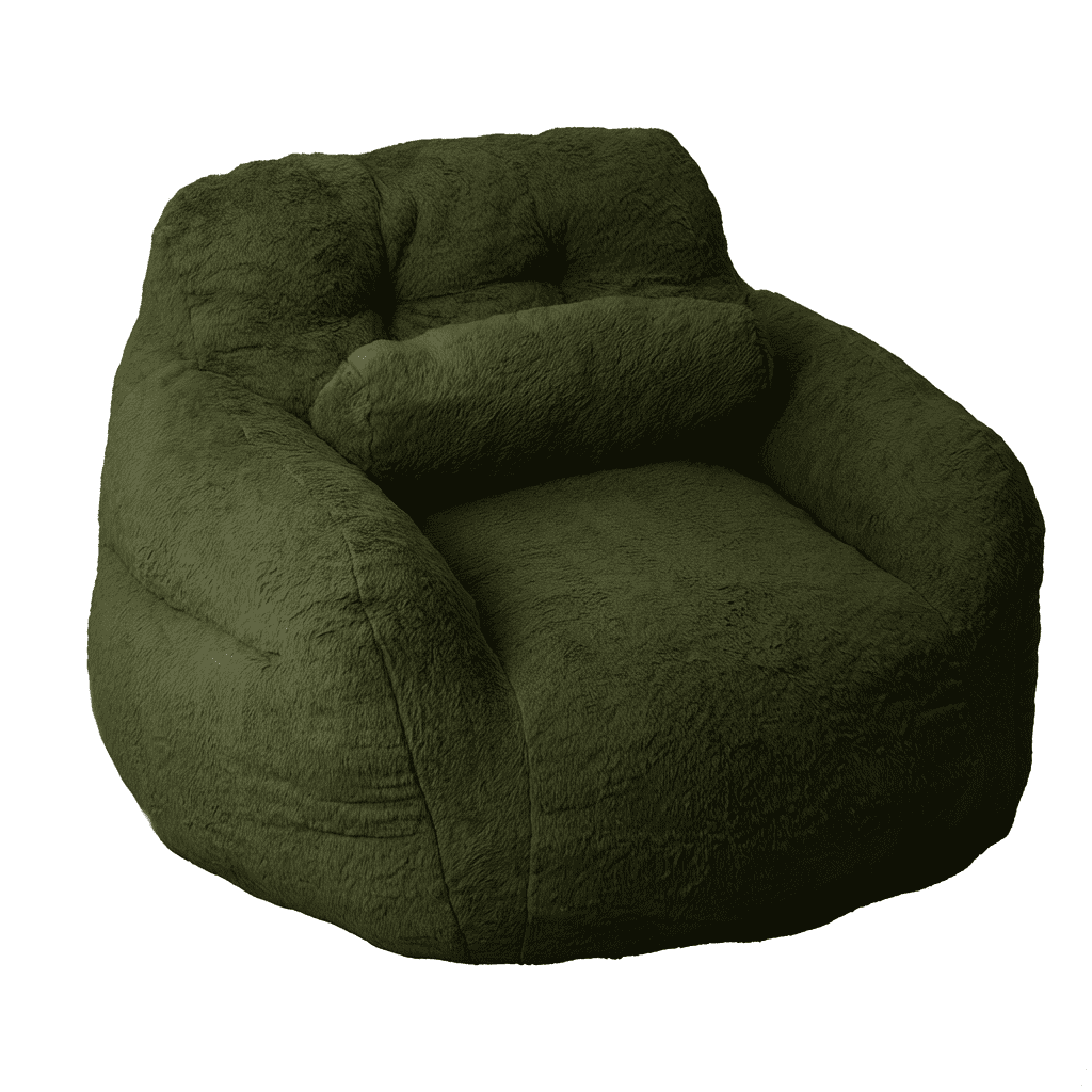 Ebenchico 3.8ft Oversized Bean Bag Chair for Adults Teens Kids, Beanbag Chairs with Pillow, Reading Gaming Relaxing Chair, Green
