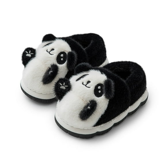 MUXiin Toddler Slippers Size 4 Kids Cartoon Panda Slippers Memory Foam Comfy Warm Shoes for Toddlers Soft Non- Indoor Outdoor Baby Footwear