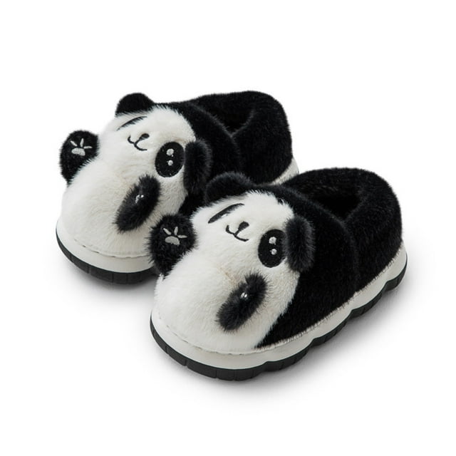 EDFBUYKRS Pantoufles Panda Dessin Animé pour Enfants Filles Garçons Mousse à Mémoire de Forme Pantoufles Confortables Chaussures Chaudes