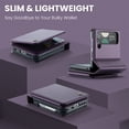 thumbnail image 4 of Allytech Business Wallet Case for Samsung Galaxy Z Flip3 with Credit Card Holder, [RFID Blocking] [Camera Screen Protection] PU Leather Magnetic Clasp Kickstand Shockproof Protective Case - Purple, 4 of 7