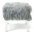 thumbnail image 4 of Furniture of America Raven I Contemporary Fabric Upholstered Ottoman in White, 4 of 7