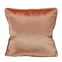 17 in. Perfectly Peach Velvet Square Throw Pillow