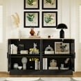thumbnail image 3 of 53.1“W 4 Door Buffet Cabinet, Coffee Bar Cabinet with Adjustable Shelf, Kitchen Buffet Sideboard for Living Room, Kitchen, Black, 3 of 7