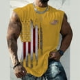 thumbnail image 2 of HCNTES US Flag Tank Top Mens 4th Of July Shirt Patriotic USA Sleeveless Graphic Muscle Shirts Summer Workout Gym Funny Tanks men shorts  under $10(L,Yellow), 2 of 4