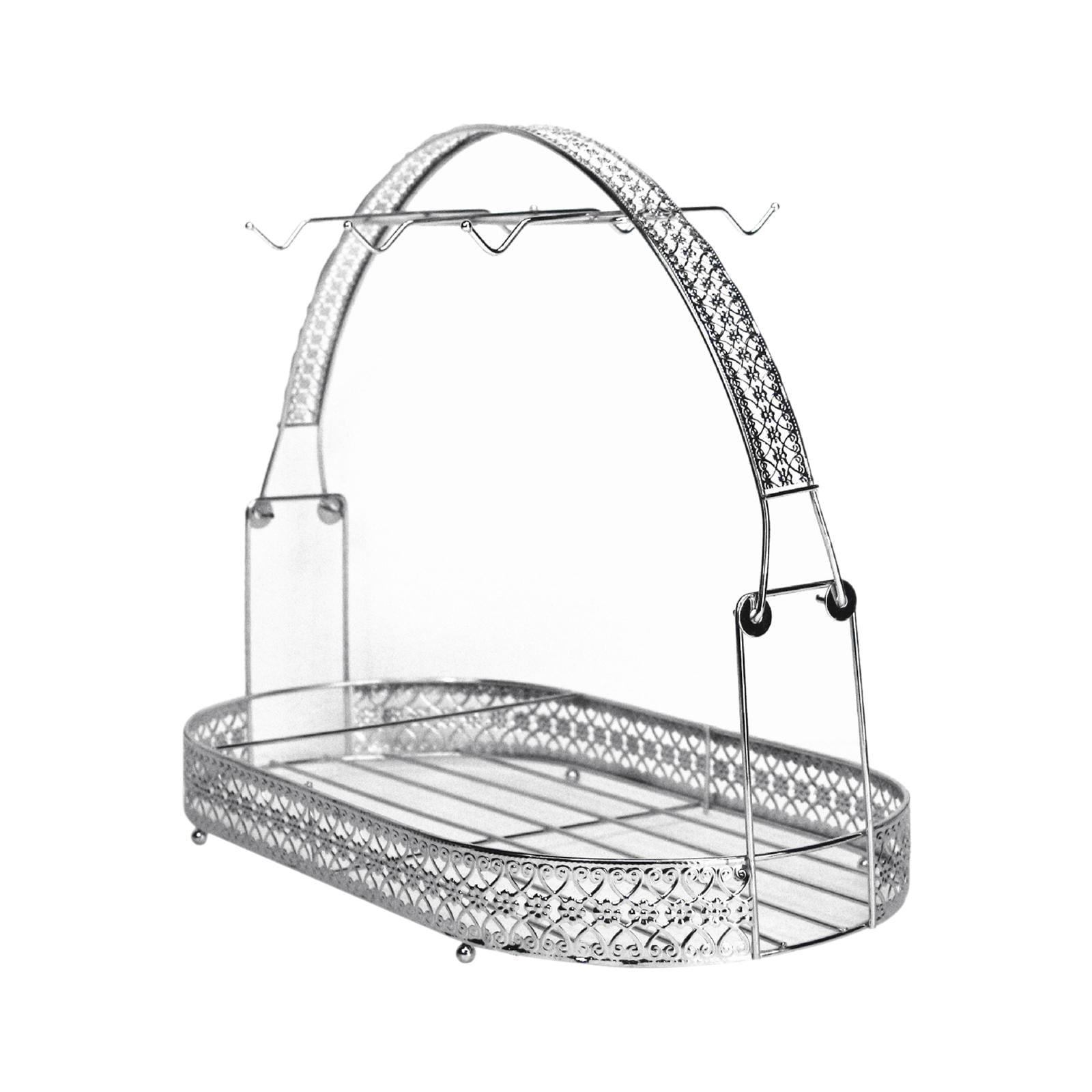 Wrought Iron Mug Holder with Storage Basket Storage Coffee Cup Holder