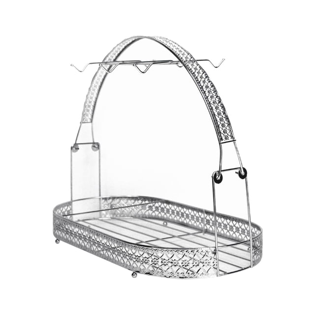 Estante de la taza de café Soporte Para Tazas De Hierro Estante Para Café Soporte Para Tazas De Café Organizador De Platos Plata Plata Magideal Estante de la taza de café