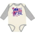 thumbnail image 3 of Inktastic 4th of July Fireworks Stars and American Flag Boys or Girls Long Sleeve Baby Bodysuit, 3 of 5