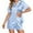 Clear Blue, variant on Ekouaer Womens Satin Silk Pajamas Set Short Sleeve Sleepwear Button Down Top and Shorts Loungewear 2 Piece Pjs Set