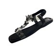 thumbnail image 2 of Women's Summer New Large Size Rhinestone Flat Transparent One-line Strap Sandals Summer Sandals Black 36, 2 of 8