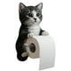 thumbnail image 2 of Portarrollos de papel higiénico de pared con diseño de gatos | Portarrollos de papel higiénico de resina atigrado gris con adorable escultura decorativa de gato | Organizador de baño que ahorra, 2 of 7