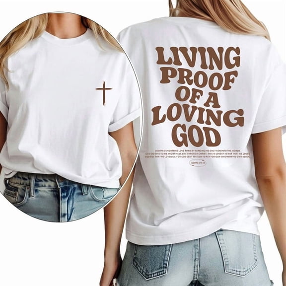 Aesthetic Christian Graphic Womens T Shirt Biblical Print Tees Short Sleeve Cotton Tops White,M