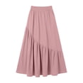 thumbnail image 5 of Purcolt Women High Waisted Knee-Length Skirt Solid Color Casual Skirts A-Line Elastic Waist Skirt, 5 of 7